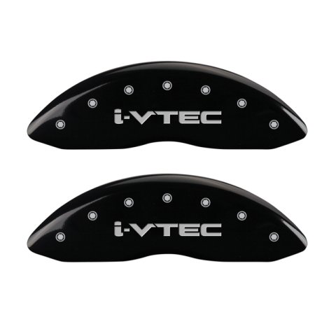 MGP 4 Caliper Covers Engraved Front & Rear I-Vtec Black Finish Silver Char 2016 Acura ILX thumbnail 3