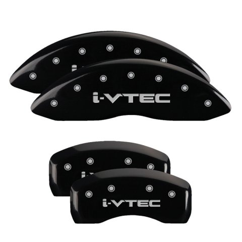 MGP 4 Caliper Covers Engraved Front & Rear I-Vtec Black Finish Silver Char 2016 Acura ILX thumbnail 5