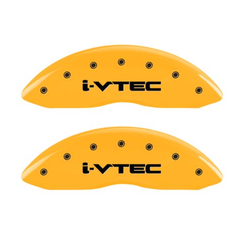 MGP 4 Caliper Covers Engraved Front & Rear I-Vtec Yellow Finish Black Char 2017 Acura ILX thumbnail 3