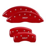 MGP 4 Caliper Covers Engraved Front & Rear MGP Red Finish Silver Characters 2017 Acura ILX thumbnail 4