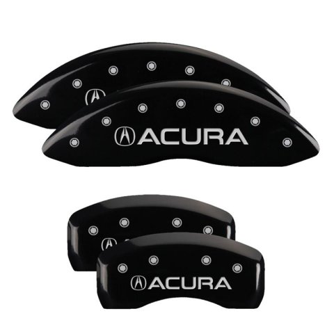 MGP 4 Caliper Covers Engraved Front & Rear Acura Black Finish Silver Char 2017 Acura MDX thumbnail 1