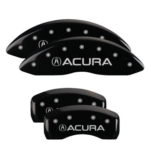MGP 4 Caliper Covers Engraved Front & Rear Acura Black Finish Silver Char 2017 Acura MDX thumbnail 2