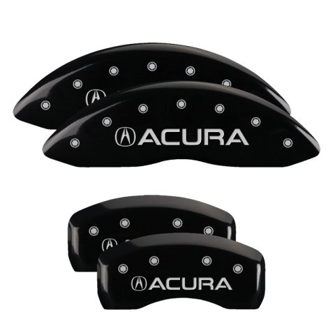 MGP 4 Caliper Covers Engraved Front & Rear Acura Black Finish Silver Char 2017 Acura MDX thumbnail 5