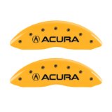 MGP 4 Caliper Covers Engraved Front & Rear Acura Yellow Finish Black Char 2017 Acura MDX thumbnail 3