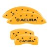 MGP 4 Caliper Covers Engraved Front & Rear Acura Yellow Finish Black Char 2017 Acura MDX thumbnail 6