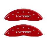 MGP 4 Caliper Covers Engraved Front & Rear I-Vtec Red Finish Silver Char 2017 Acura MDX thumbnail 3