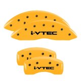 MGP 4 Caliper Covers Engraved Front & Rear I-Vtec Yellow Finish Black Char 2017 Acura MDX thumbnail 5