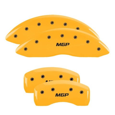 MGP 4 Caliper Covers Engraved Front & Rear MGP Yellow Finish Black Characters 2019 Acura MDX thumbnail 4