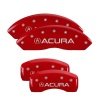 MGP 4 Caliper Covers Engraved Front & Rear Acura Red Finish Silver Char 2017 Acura RDX thumbnail 6