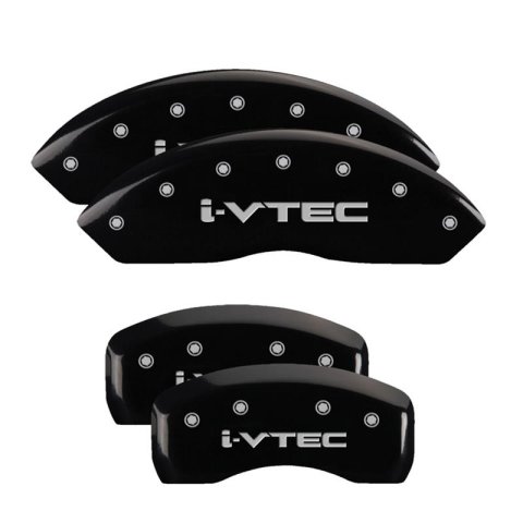 MGP 4 Caliper Covers Engraved Front & Rear I-Vtec Black Finish Silver Char 2017 Acura RDX
