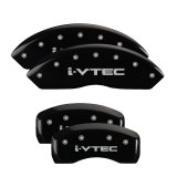 MGP 4 Caliper Covers Engraved Front & Rear I-Vtec Black Finish Silver Char 2017 Acura RDX thumbnail 5