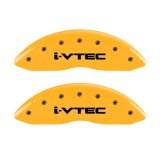 MGP 4 Caliper Covers Engraved Front & Rear I-Vtec Yellow Finish Black Char 2017 Acura RDX thumbnail 4