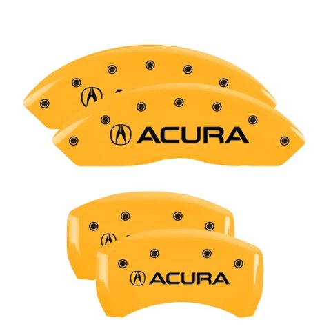MGP 4 Caliper Covers Engraved Front & Rear Acura Yellow Finish Black Char 2019 Acura RDX thumbnail 1
