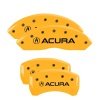 MGP 4 Caliper Covers Engraved Front & Rear Acura Yellow Finish Black Char 2019 Acura RDX thumbnail 4