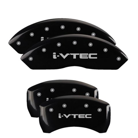MGP 4 Caliper Covers Engraved Front & Rear I-Vtec Black Finish Silver Char 2019 Acura RDX thumbnail 1