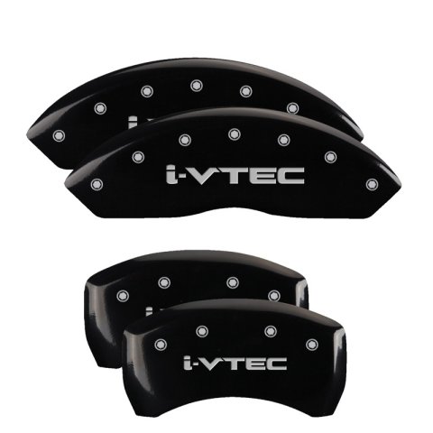MGP 4 Caliper Covers Engraved Front & Rear I-Vtec Black Finish Silver Char 2019 Acura RDX thumbnail 3