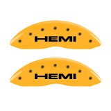 MGP 4 Caliper Covers Engraved Front & Rear Hemi Yellow Finish Black Char 2006 Jeep Commander thumbnail 3