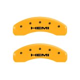 MGP 4 Caliper Covers Engraved Front & Rear Hemi Yellow Finish Black Char 2006 Jeep Commander thumbnail 6