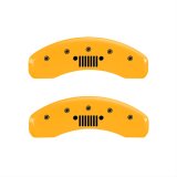 MGP 4 Caliper Covers Engraved Front Jeep Rear Grill Logo Yellow Finish Black Char 2004 Jeep Wrangler thumbnail 2