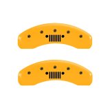 MGP 4 Caliper Covers Engraved Front Jeep Rear Grill Logo Yellow Finish Black Char 2004 Jeep Wrangler thumbnail 9