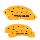 MGP 4 Caliper Covers Engraved Front & Rear Wrangler Yellow Finish Black Char 2018 Jeep Wrangler thumbnail 1