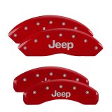 MGP 4 Caliper Covers Engraved Front & Rear Jeep Red Finish Silver Char 2018 Jeep Wrangler thumbnail 3