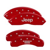 MGP 4 Caliper Covers Engraved Front Jeep Rear Grill Logo Red Finish Silver Char 2019 Jeep Wrangler thumbnail 3