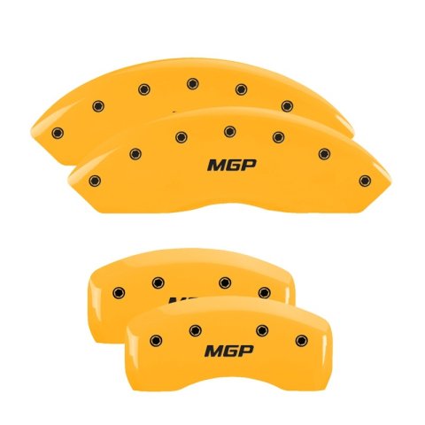 MGP 4 Caliper Covers Engraved Front & Rear MGP Yellow Finish Black Char 2018 Buick Envision thumbnail 6