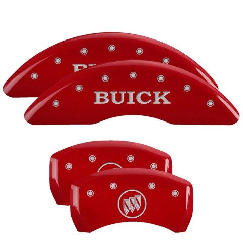 MGP 4 Caliper Covers Engraved Front Buick Rear Buick Shield Red Finish Silver Char 2015 Buick Regal thumbnail 4