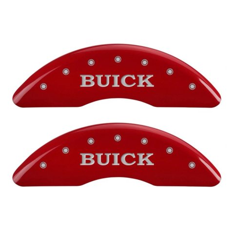 MGP 4 Caliper Covers Engraved Front Buick Rear Buick Shield Red Finish Silver Char 2015 Buick Regal thumbnail 8