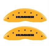 MGP 4 Caliper Covers Engraved Front & Rear Hummer Yellow Finish Black Char 2005 Hummer H2 thumbnail 2