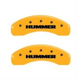 MGP 4 Caliper Covers Engraved Front & Rear Hummer Yellow Finish Black Char 2005 Hummer H2 thumbnail 3