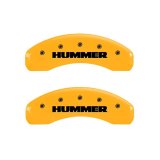 MGP 4 Caliper Covers Engraved Front & Rear Hummer Yellow Finish Black Char 2005 Hummer H2 thumbnail 7