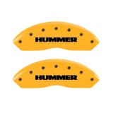 MGP 4 Caliper Covers Engraved Front & Rear Hummer Yellow Finish Black Char 2010 Hummer H3T thumbnail 1