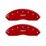 MGP 4 Caliper Covers Engraved Front & Rear MGP Red Finish Silver Char 2018 Subaru Impreza thumbnail 6