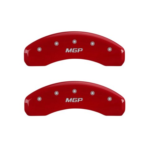 MGP 4 Caliper Covers Engraved Front & Rear MGP Red Finish Silver Characters 2018 Tesla S thumbnail 9