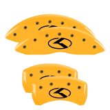 MGP 4 Caliper Covers Engraved Front & Rear MGP Yellow Finish Black Char 2017 Genesis G80 thumbnail 6