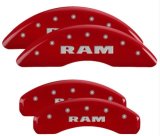 MGP 4 Caliper Covers Engraved Front & Rear 2019 Ram 1500 Red Finish Silver RAM Logo thumbnail 3