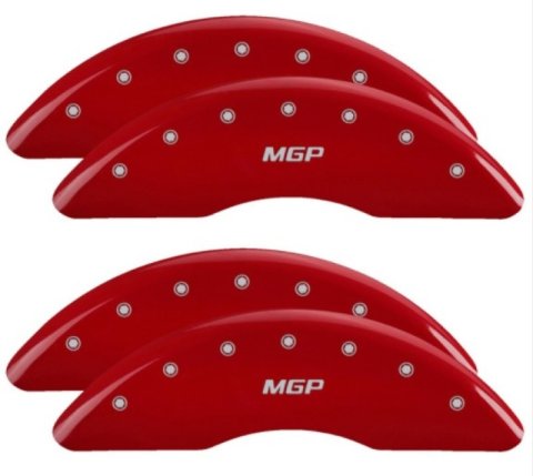 MGP 4 Caliper Covers Front & Rear 2019+ Ram 2500/3500 Red Finish w/ MGP Logo thumbnail 4
