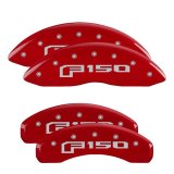 MGP 4 Caliper Covers Engraved Front & Rear F-150 Logo Red Finish Silver Char 2021 Ford F-150 thumbnail 1