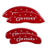 MGP 4 Caliper Covers Engraved Front & Rear F-150 Logo Red Finish Silver Char 2021 Ford F-150 thumbnail 2