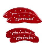 MGP 4 Caliper Covers Engraved Front & Rear F-150 Logo Red Finish Silver Char 2021 Ford F-150 thumbnail 5