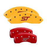 MGP 4 Caliper Covers Engraved Front & Rear ST Logo Red Finish Silver Char 2021 Ford Explorer thumbnail 2