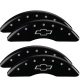 MGP 4 Caliper Covers Engraved Front & Rear Bowtie Black finish silver ch 20+ Silverado 2500 HD thumbnail 1
