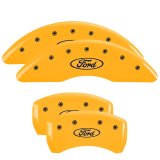 MGP 4 Caliper Covers Engraved Front & Rear Oval Logo/Ford Yellow Finish Black Char 21-22 Ford Edge thumbnail 2