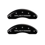 MGP 4 Caliper Covers Engraved Front Mustang Engraved Rear Pony Black finish silver ch thumbnail 2