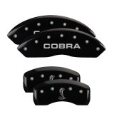MGP 4 Caliper Covers Engraved Front Cobra Engraved Rear Snake Black finish silver ch thumbnail 2