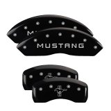 MGP 4 Caliper Covers Engraved Front Mustang Engraved Rear Bar & Pony Black finish silver ch thumbnail 3