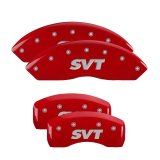 MGP 4 Caliper Covers Engraved Front & Rear MGP Red finish silver ch thumbnail 1