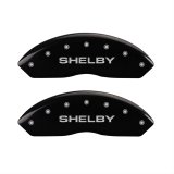 MGP 4 Caliper Covers Engraved Front Shelby Engraved Rear Tiffany Snake Black finish silver ch thumbnail 1